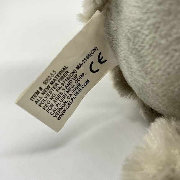 Calplush 6” Elephant Cute Round Gray Plush Stuffed Animal Toy Rare - Picture 6 of 6